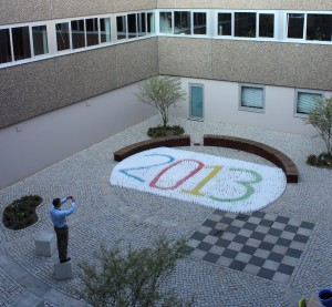 Class of 2013 leaves its mark on the FIS Alumni Courtyard.
